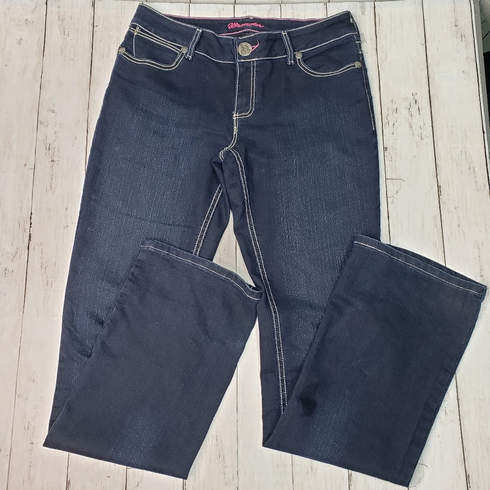 Wrangler Women's Dark Blue Jeans Size 9/10x36.